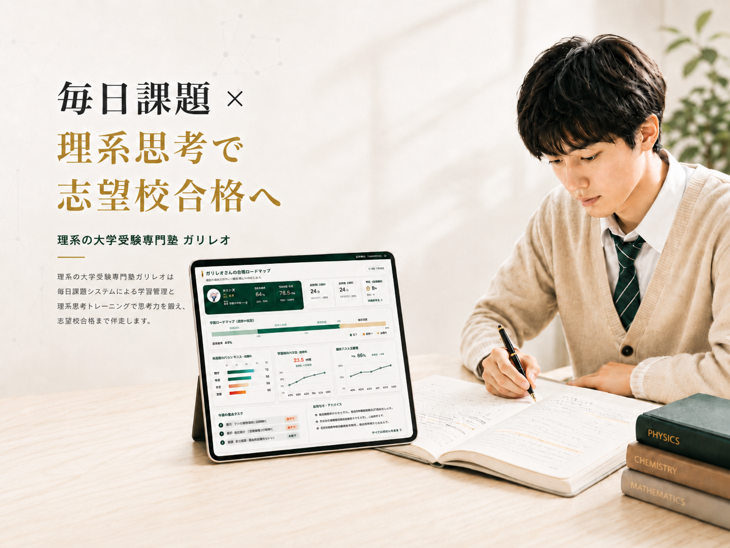 毎日課題 × 理系思考で志望校合格へ — 理系の大学受験専門塾 ガリレオ